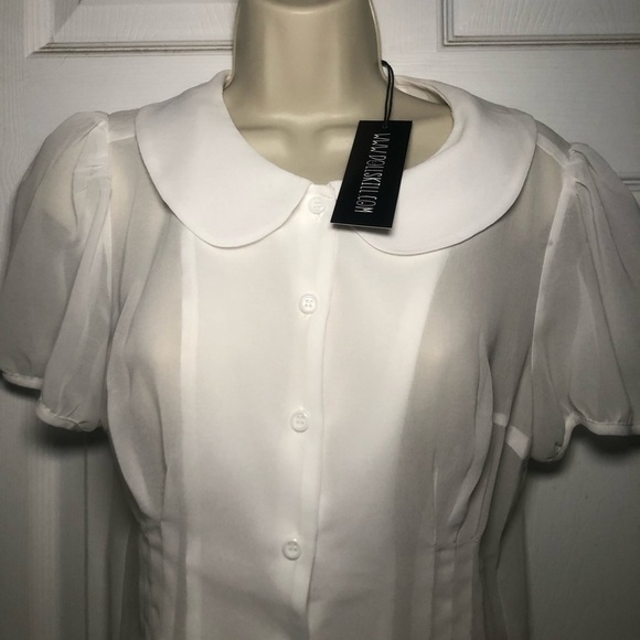 NWT Current mood SHEER BLOUSE CHIFFON TOP size medium - Picture 2 of 6